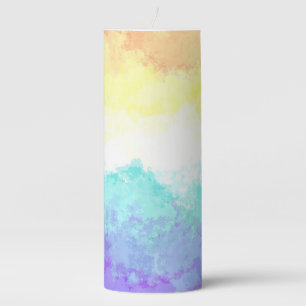 Marbled Swirly Boho Abstract Genderfaun Pride Flag Pillar Candle