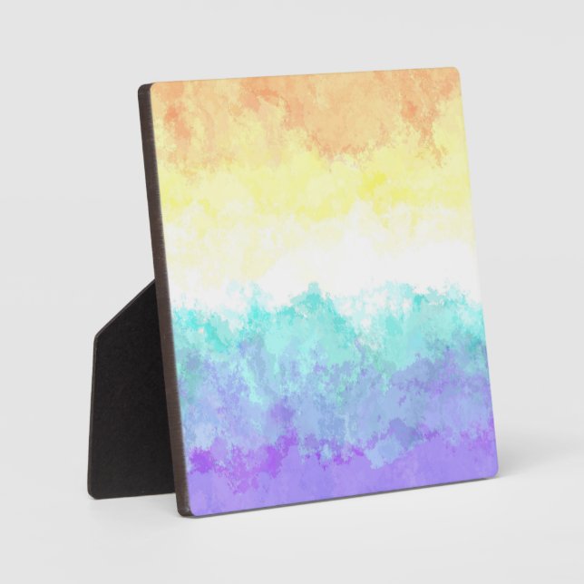 Marbled Swirly Boho Abstract Genderfaun Pride Flag Plaque (Front)