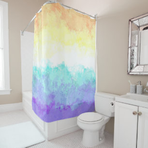Marbled Swirly Boho Abstract Genderfaun Pride Flag Shower Curtain