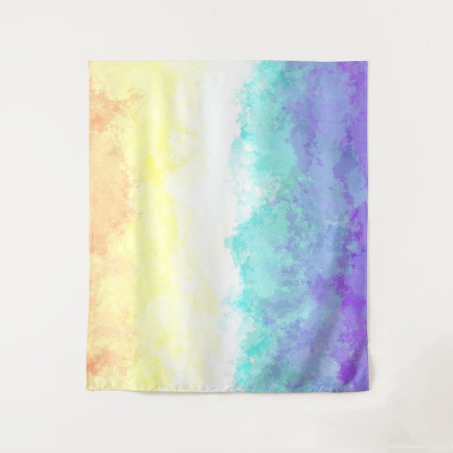 Marbled Swirly Boho Abstract Genderfaun Pride Flag Tapestry (Front)