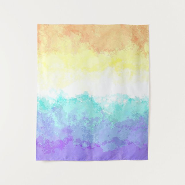 Marbled Swirly Boho Abstract Genderfaun Pride Flag Tapestry (Front)