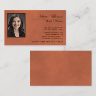 Marbled Terracotta Simple Professional Photo Business Card