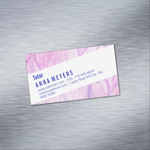 marbled watercolor business card magnet