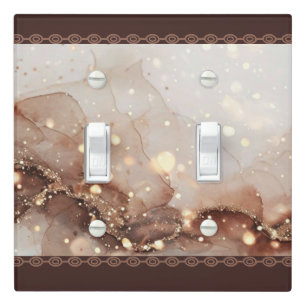 Marbled Watercolor with Glitter Accents Light Switch Cover