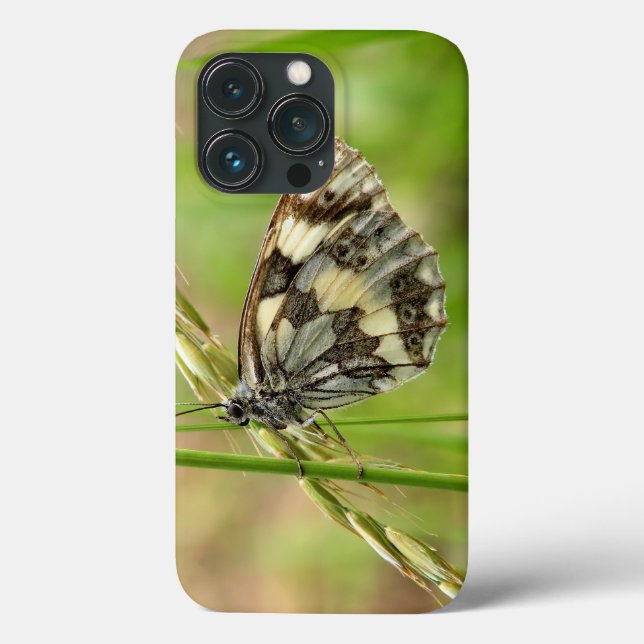 Marbled White Butterfly on Grass Case-Mate iPhone Case (Back)
