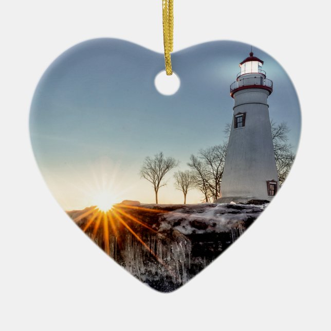 Marblehead Lighthouse Ceramic Ornament (Front)
