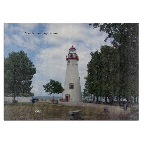 Marblehead Lighthouse glass cutting board