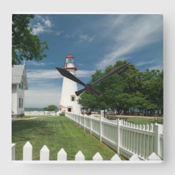 Marblehead Lighthouse In Northwest Ohio Square Wall Clock by Lasting__Impressions at Zazzle