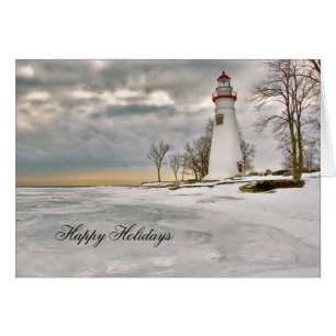 Marblehead Lighthouse in the Snow Cards