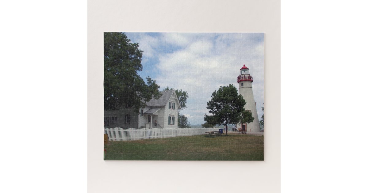 Marblehead Lighthouse & keepershouse Jigsaw Puzzle Zazzle