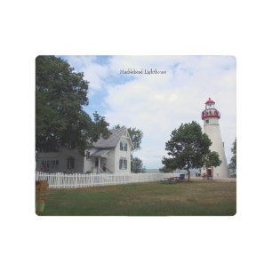 Marblehead Lighthouse & keepershouse metal print