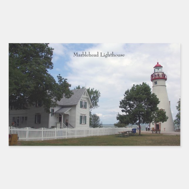 Marblehead Lighthouse & keepershouse sticker (Front)