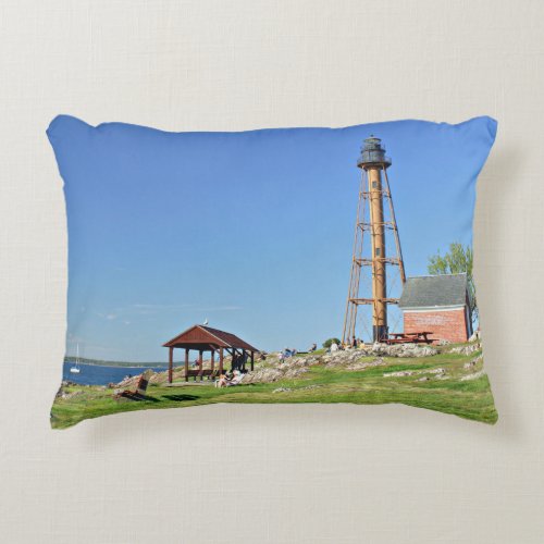 Marblehead Lighthouse Massachusetts Accent Pillow