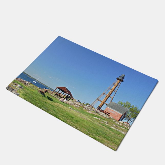 Marblehead Lighthouse, Massachusetts Door Mat (Angled)