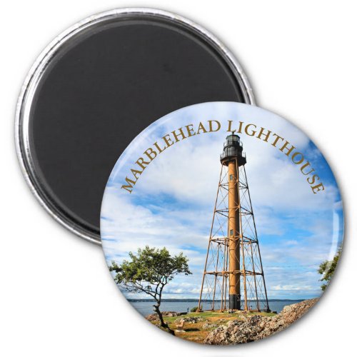Marblehead Lighthouse Massachusetts Round Magnet