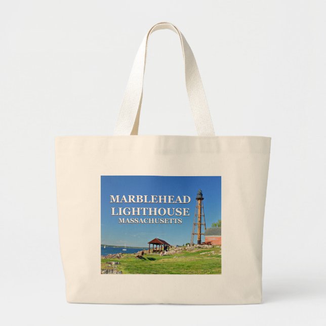 Marblehead Lighthouse, Massachusetts Tote Bag (Front)