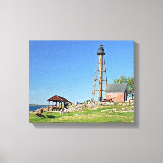 Marblehead Lighthouse Massachusetts Wrapped Canvas Print (Front)