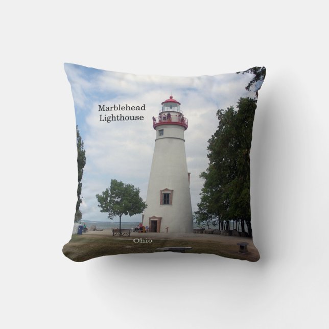 Marblehead Lighthouse square pillow (Front)