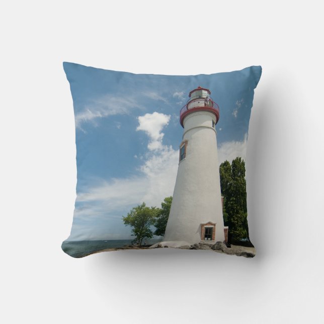 Marblehead Lighthouse Throw Pillow (Front)