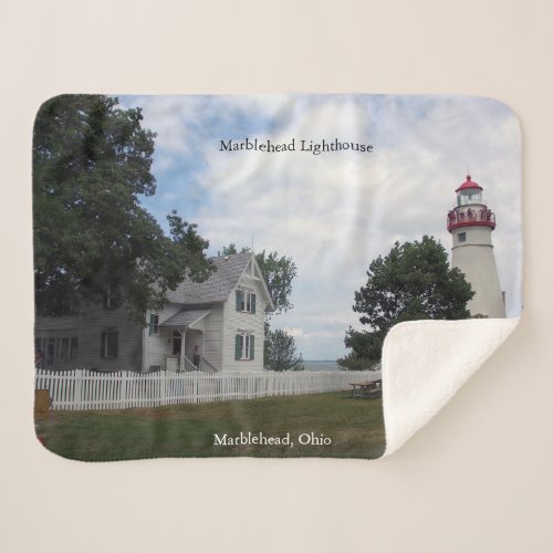 Marblehead Lighthouse wide sherpa blanket