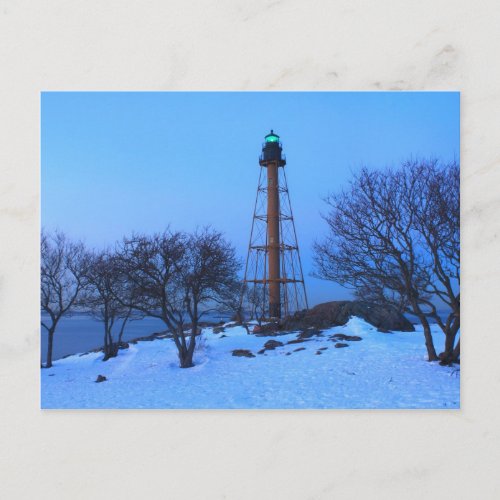 Marblehead Lighthouse Winter Postcard
