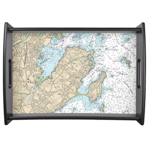 Marblehead MA Chart Serving Tray