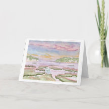 Marblehead Marsh Watercolor Folded Card