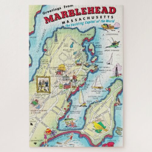 Marblehead Massachusetts 20x30 Map  Jigsaw Puzzle