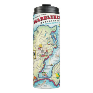 Marblehead Massachusetts Vintage Street Map Thermal Tumbler