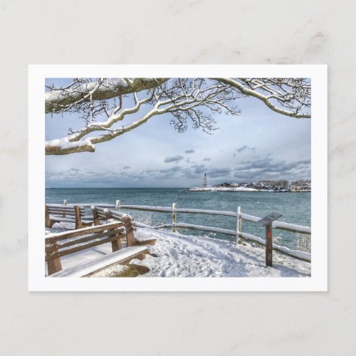 Marblehead Massachusetts Winter Harbor  Postcard