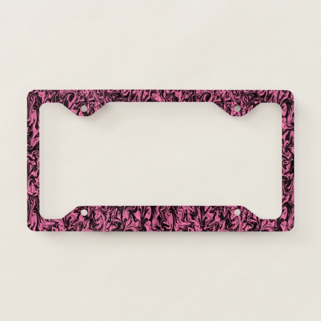 Marbleized Abstract Swirl License Plate Frame (Front)