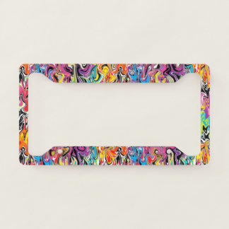 Marbleized Abstract Swirl License Plate Frame