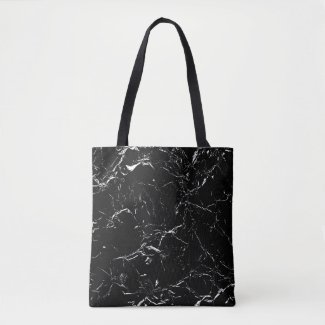 Marbleized Black Tote Bag