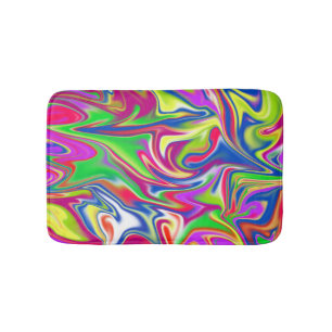 Marbleized Bubble Gum, Small Memory Foam Bath Mat. Bathroom Mat