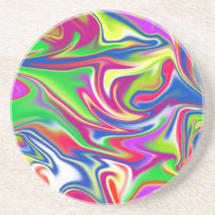 Marbleized Candy Liquid,_ Sandstone Coaster