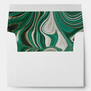 Marbleized Green Teal Envelope
