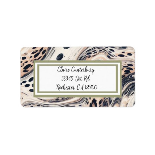 Marbleized Leopard Pattern Personalized Label