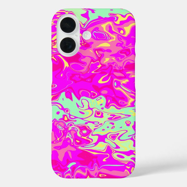 Marbleized Look Pinks Greens Yellow Abstract Art Case-Mate iPhone Case (Back)