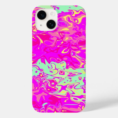 Marbleized Look Pinks Greens Yellow Abstract Art Case_Mate iPhone 14 Case