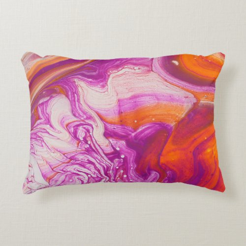 Marbleized Magic Abstract Artistry Accent Pillow