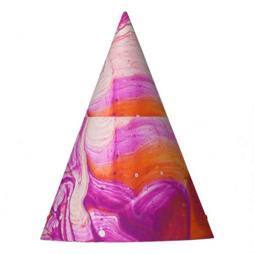 Marbleized Magic Abstract Artistry Party Hat