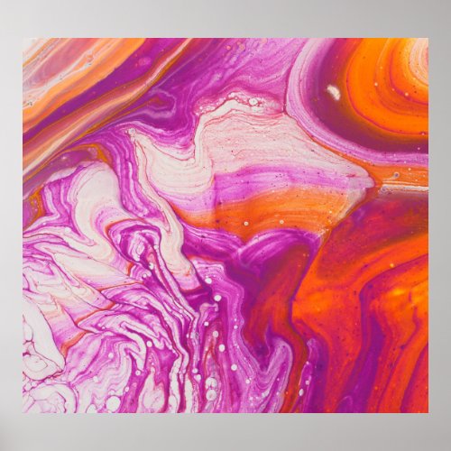 Marbleized Magic Abstract Artistry Poster