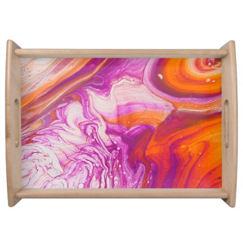 Marbleized Magic Abstract Artistry Serving Tray