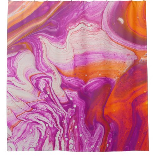Marbleized Magic Abstract Artistry Shower Curtain