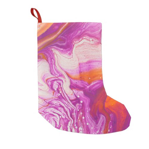 Marbleized Magic Abstract Artistry Small Christmas Stocking