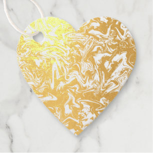 Marbleized Modern Abstract in Gold or Silver Foil Favor Tags