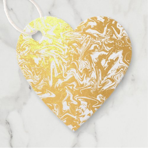 Marbleized Modern Abstract in Gold or Silver Foil Foil Favor Tags