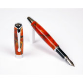Marbleized Orange&Black Promotional Fountain Pen (3/4)