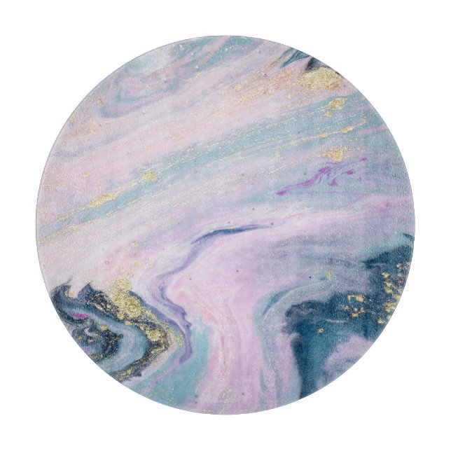 Marbleized pastel colors, luxury background. cutting board (Front)