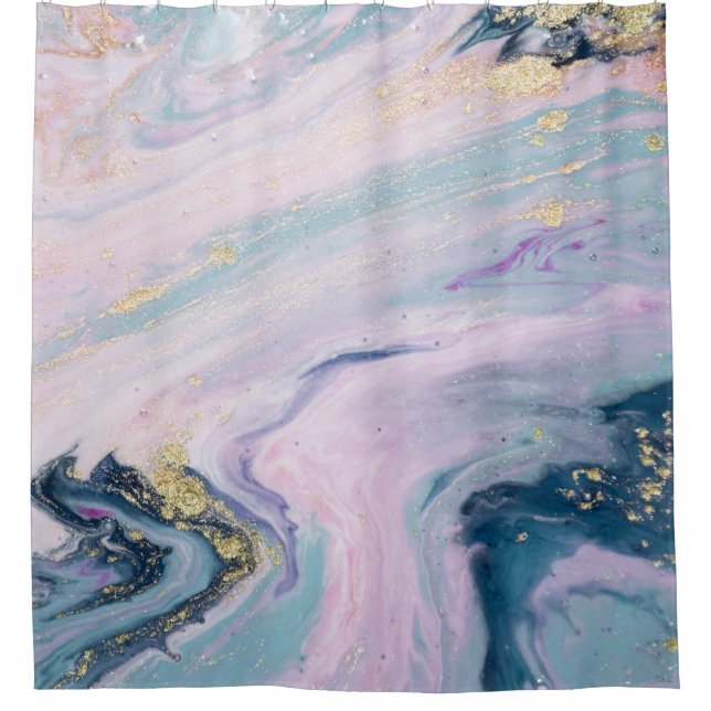 Marbleized pastel colors, luxury background. shower curtain (Front)